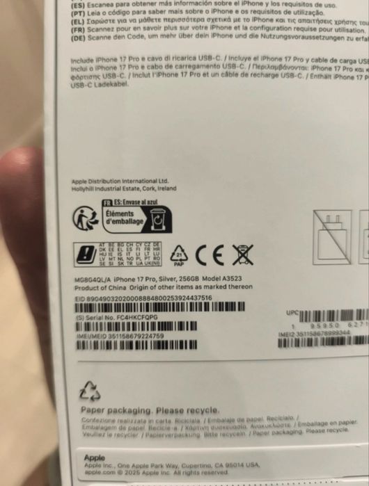 Iphone 17 pro 256gb