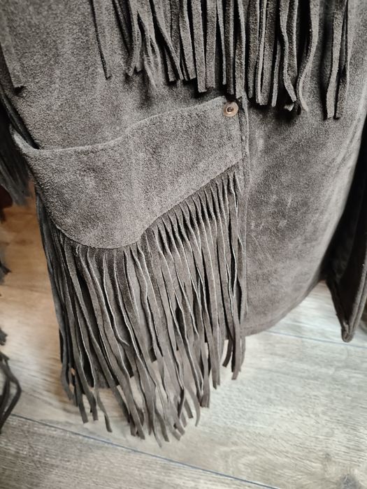 Stara skórzana kurtka z frędzlami Rancher 32