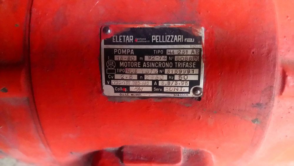 Помпа/Pompa PELLIZZARI пр.Италия,2.6 Квт/2850 об.м.Бочка-емкость,шасси