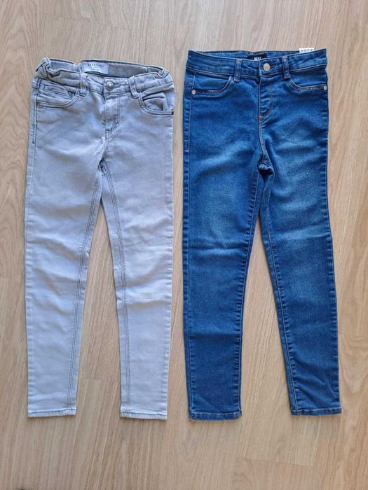 Zestaw tregginsów jeansowych dziewczęcych DKNY i RESERVED na 140 cm