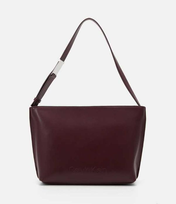 Calvin Klein Torba shopper damska duża K60K612570-VLP Bordowa