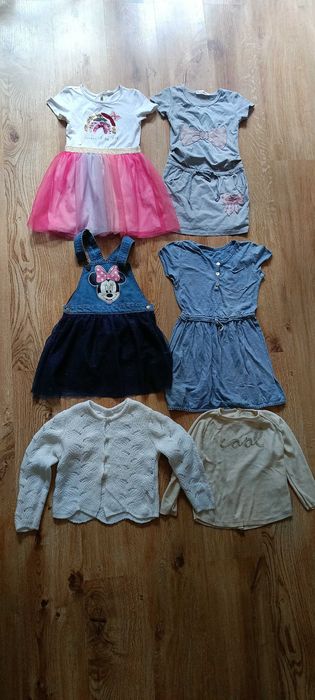Zestaw ZARA, Cool club, Disney sukienka , sweterek 116/122 dziewczynka