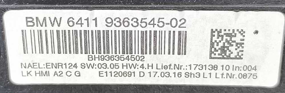 Comando Chauffage / Sofagem 9363545-02 - BMW 1