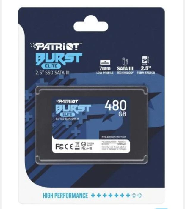 Новый накопитель SSD 480Gb, Patriot Burst Elite, SATA3, 2
