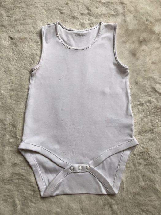 Białe, bawełniane body bez rękawów Next