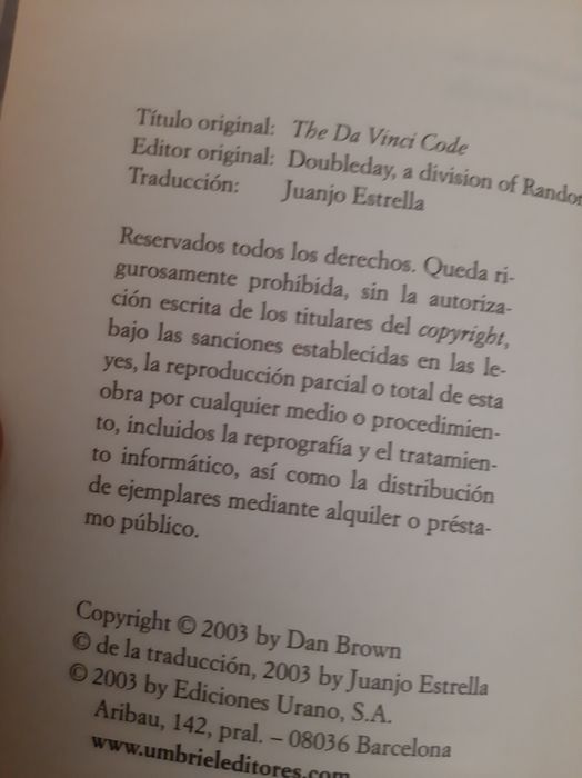 El Código da Vinci Dan Brown