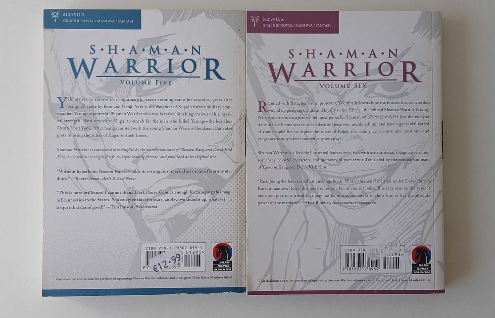 Shaman Warrior, Vil. 5 e 6, Mangá em Inglês, Park Joong-Ki, lote
