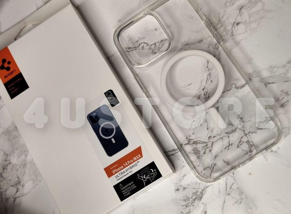 Чехол Spigen Magsafe на iPhone 15 Pro Max прозорий прозрачный