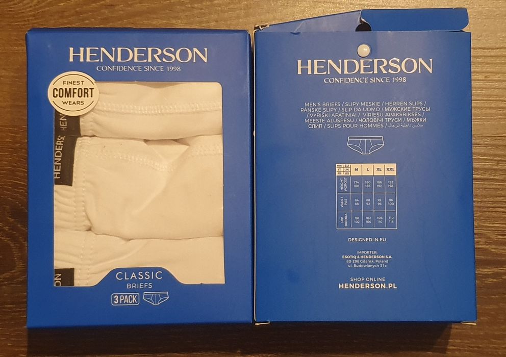 3pack meskie slipy majtki M & L Henderson Bawelna