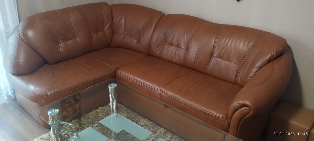 Narożnik skórzany  ława stan idealny
