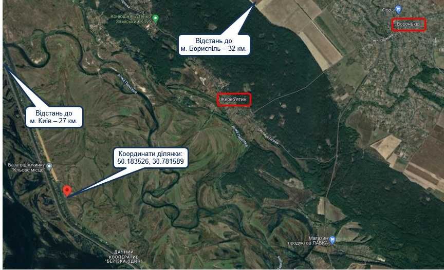 Земельна ділянка уздовж дамби пл. 8,6675 га Вороньківська с/р