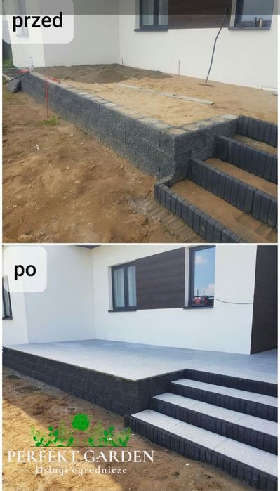 Układanie kostki brukowej tarasy