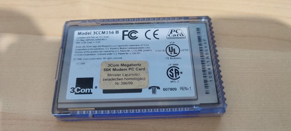 Retro modem 3com Megahertz PCMCIA