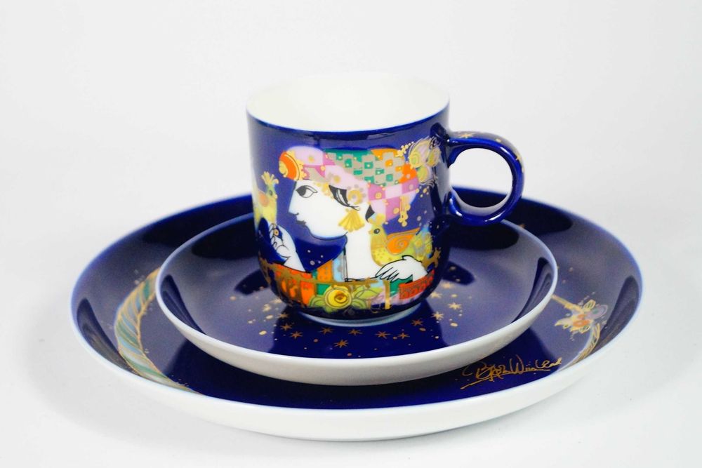 Filiżanka Rosenthal Baśnie 1001 Nocy Wiinblad Kobalt piękna