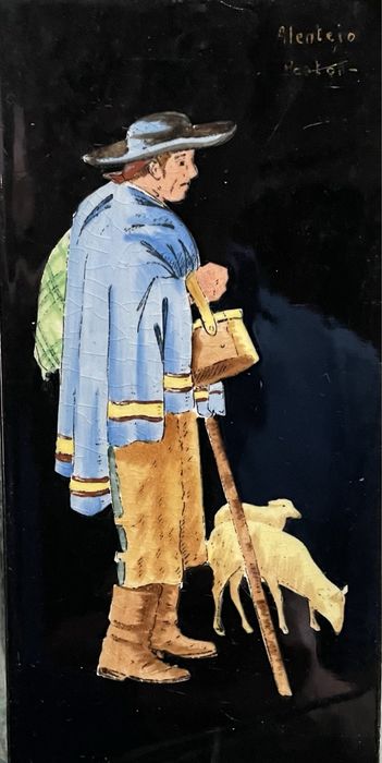 Azulejos antigo pintados a mao (Aleluia Aveiro) (7,7x15,3 cm)