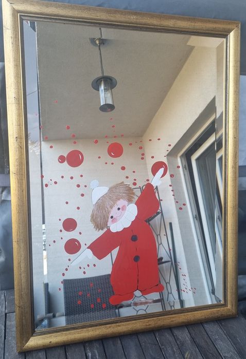 Lustro z obrazkiem clown'a