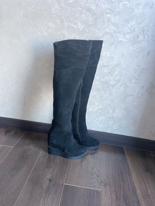 Ботфорди з натуральної замші