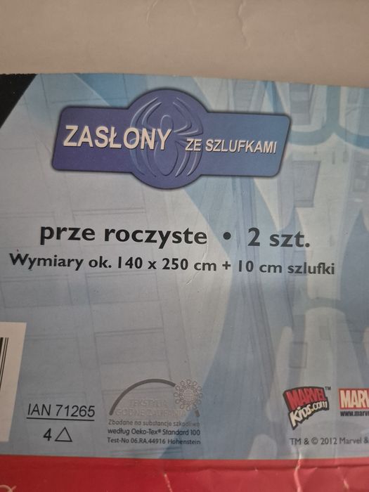 Zasłony ze szlufkami Spider-man 140x250 cm 2szt.