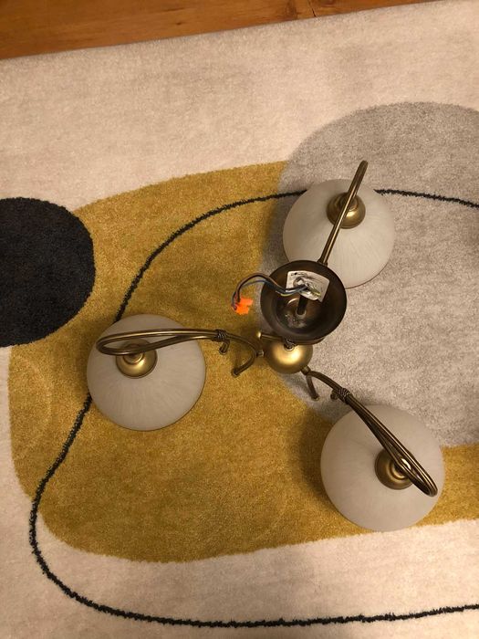 Zestaw lamp sufitowych (3-kloszowa i dwie pojedyncze)