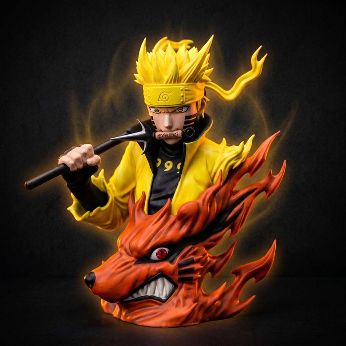 Naruto & Kurama – Busto Impresso em 3D e Pintado à Mão | NexoStudios