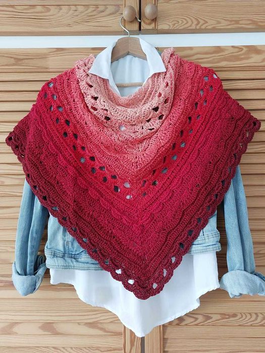 Damska chusta ręcznie robiona - SUPER PREZENT NA KAŻDĄ OKAZJĘ