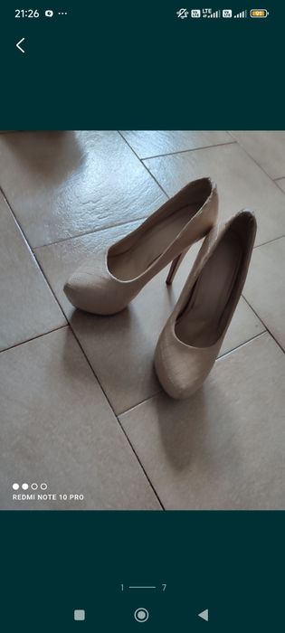 Szpilki nudę 15 cm 5 cm platforma