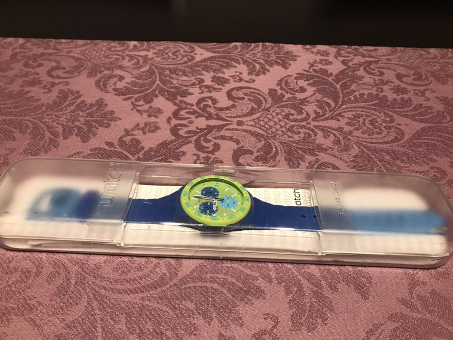 Relógio Swatch SUSN404 Blue Rug Plastic Chronograph