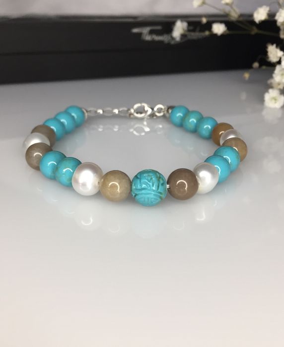 Браслет Thomas Sabo Charm , бирюза,яшма, перли