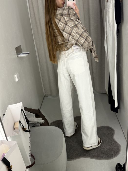 Білі джинси wide leg Pull&bear