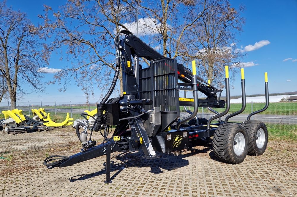 PALMS 14D 5.75   Przyczepa leśna do drewna 14 ton z żurawiem 7,5 m