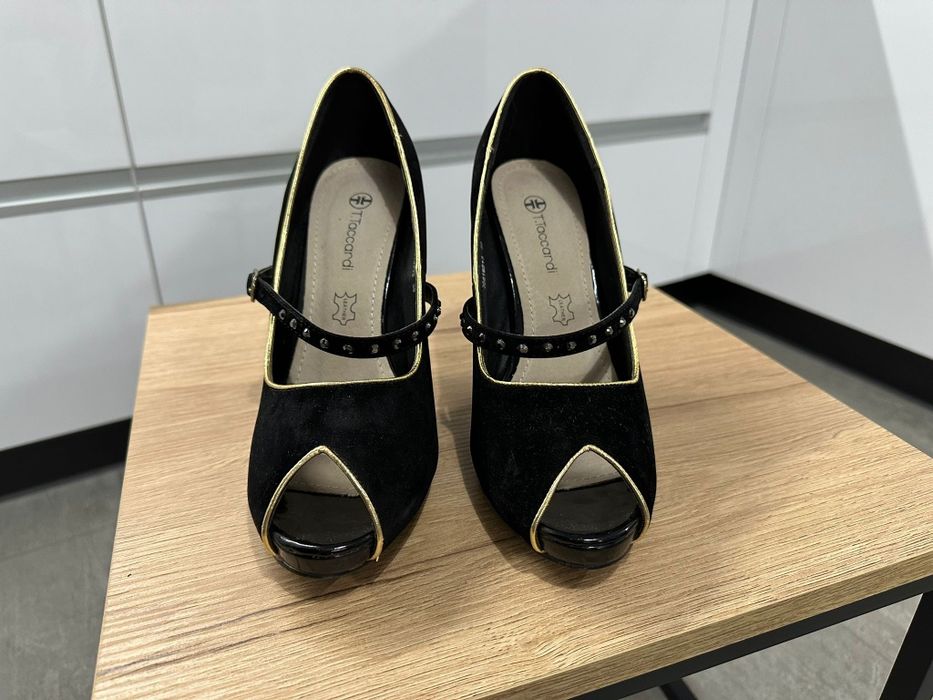 Buty na obcasie sandały pantofle szpilki r. 39 24,5 cm