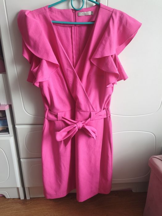 Sukienka lalous L różowa komunia chrzest