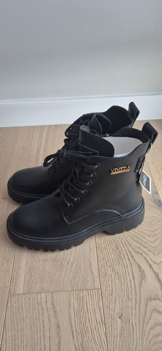 Traperki damskie botki Venezia skóra naturalna