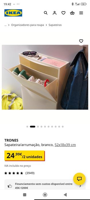 Sapateira branca Ikea Trones