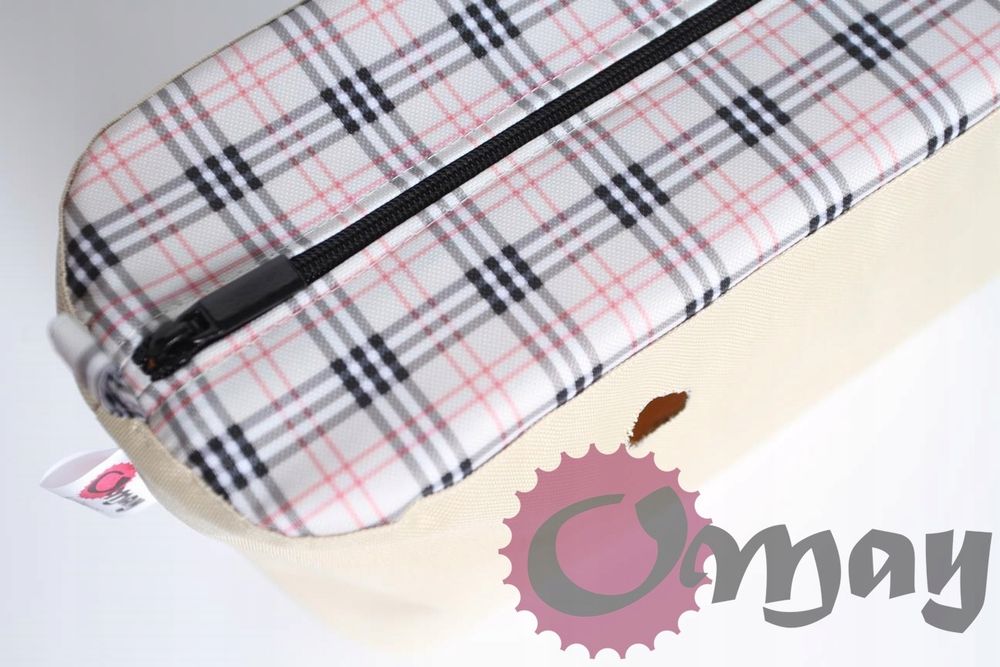 organizer do OBAG STANDARD krata elegancka beżowo-czerwono-czarna OMAY