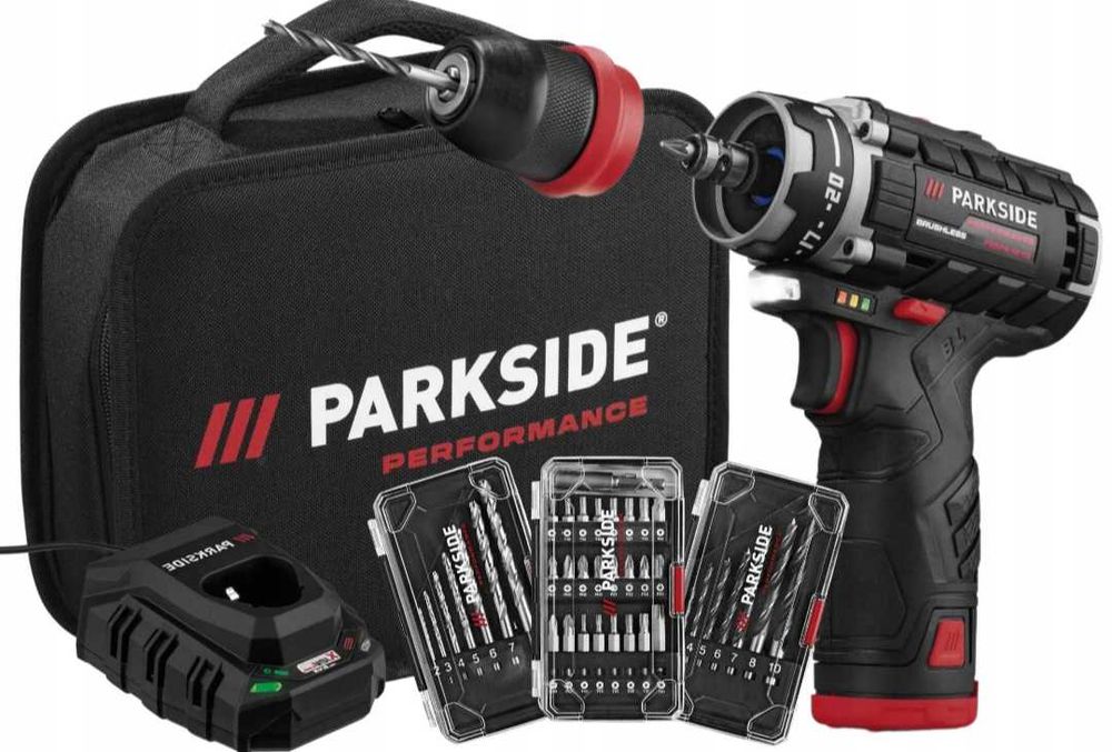 PARKSIDE PBSPA 12V akumulatorowa wiertarkowkrętarka ZESTAW 43 SZT