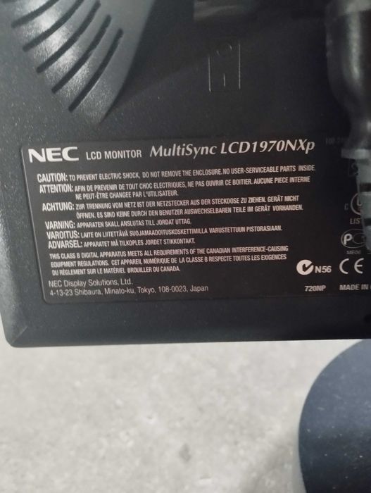 Monitor NEC MultiSync LCD 1970 NXp 19 cali