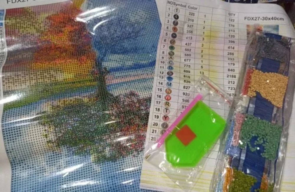 Алмазна мозаїка. Дерево.Лілії