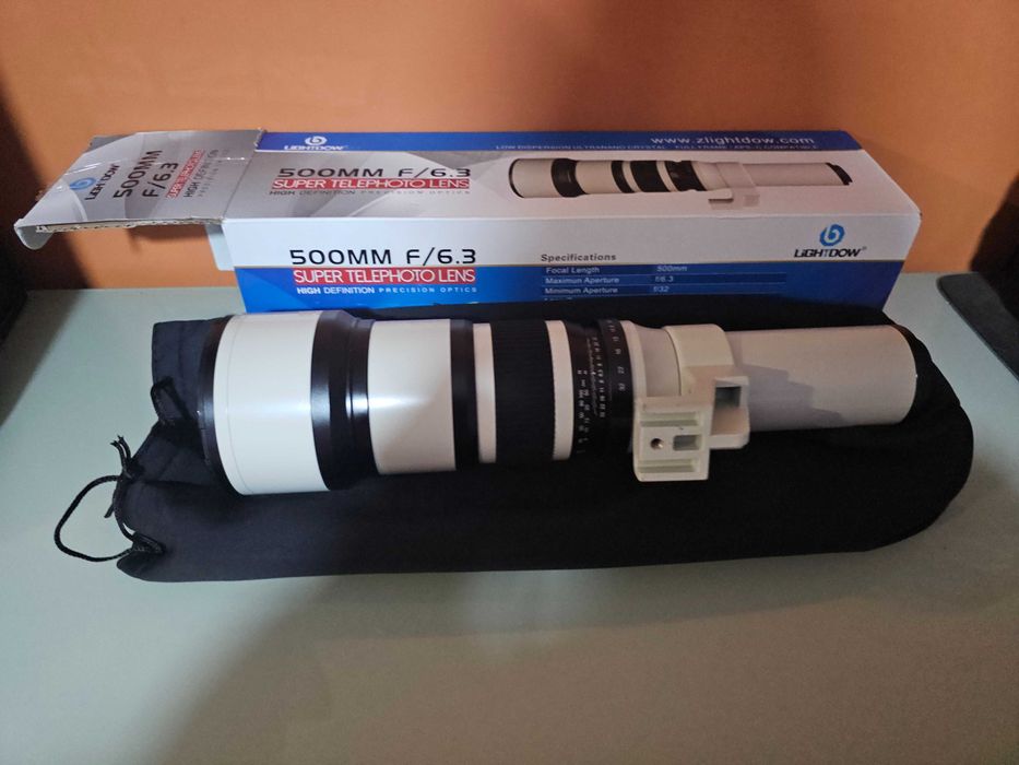 Lightdow 500mm f/6.3 Telephoto Fixed Telephoto Lens + T2 Lens Adapter