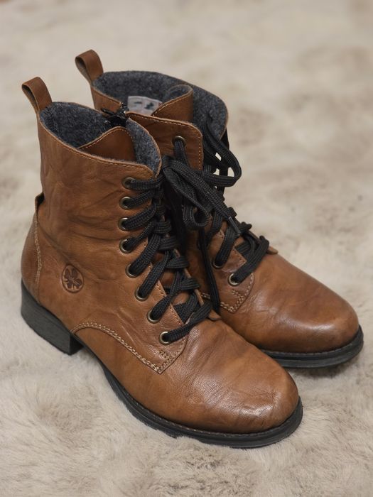 Botki brązowe damskie skórzane 36