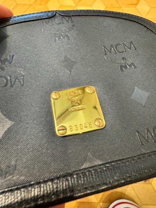 torebka Vintage MCM Crossbody Small Bag Monogram Pattern Black Gold