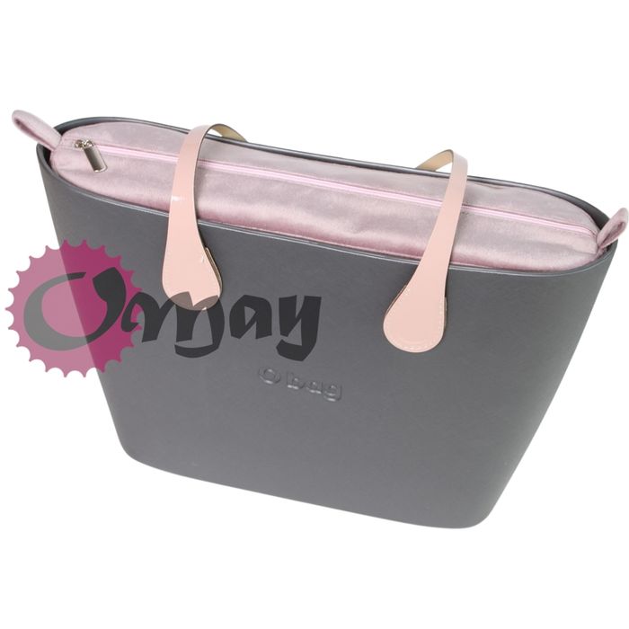 RÓŻOWY organizer OBAG URBAN welur Velvet pudrowy róż 2 kieszenie OMAY