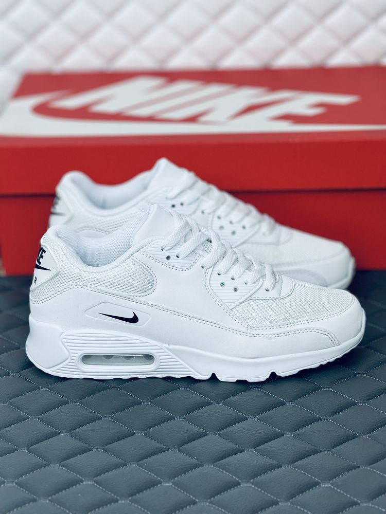 Кроссовки женские весенние Nike Air Max 90 all white кросовки Найк 90: ...