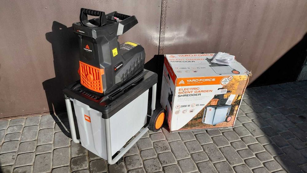 ПОТУЖНИЙ 2.8кВ фрезер подрібнювач Yard Force 45мм шредер 60л Німечч