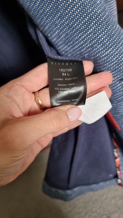 Stylowa marynarka Vistula Super Slim z lnu i bawełny, rozmiar 54L