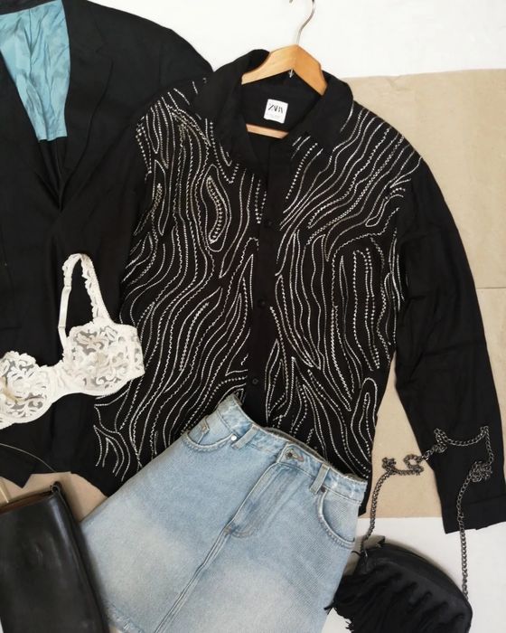 Рубашка Zara с вышивкой