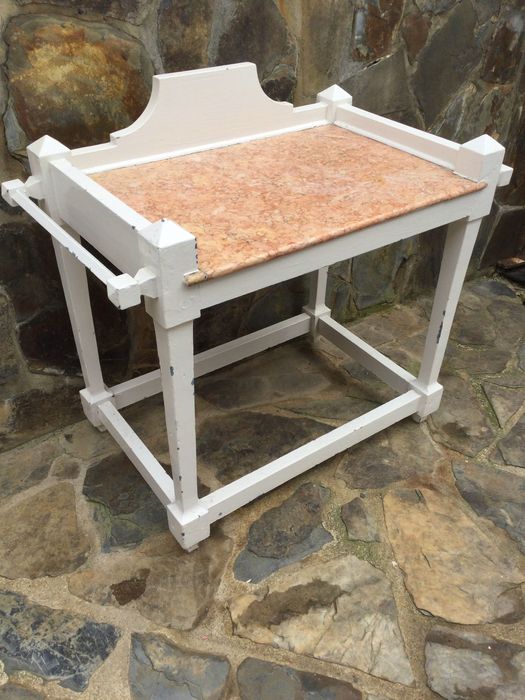 Mesa Rústica Madeira Pau Santo e pedra Liós séc XIX 65 cm