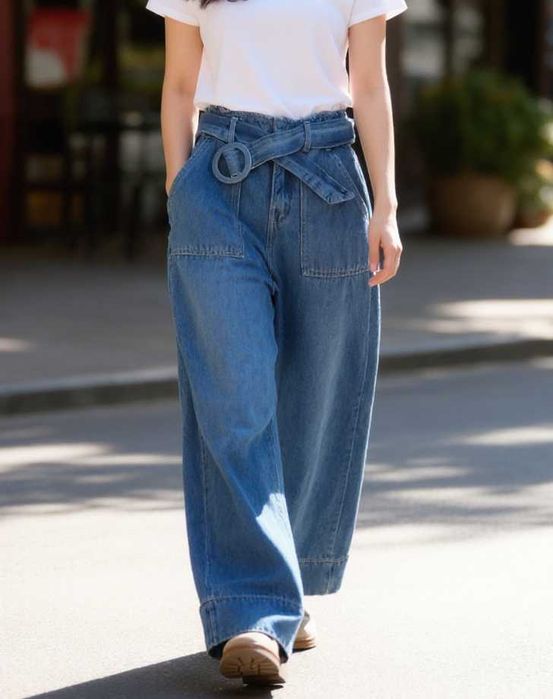 Spodnie typu Baggy na gumce- Bershka