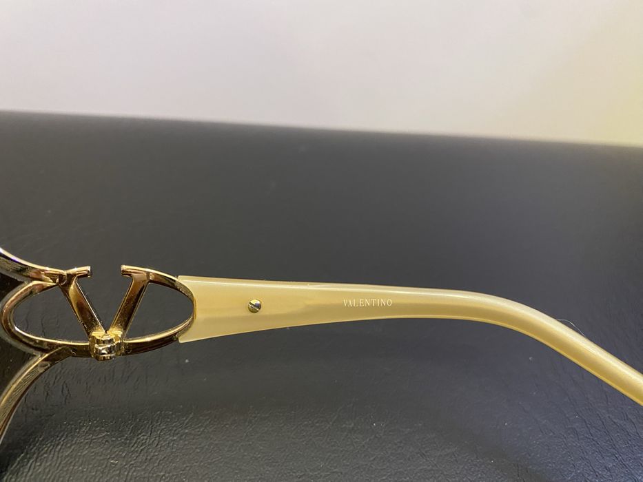 Okulary Valentino Vintage Y2K Shield z Kryształkami + Etui