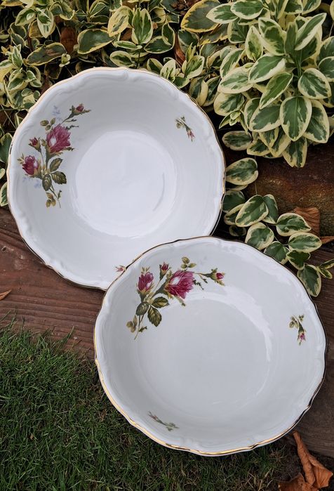 Dwie miski salaterki półmiski porcelana Wałbrzych PRL